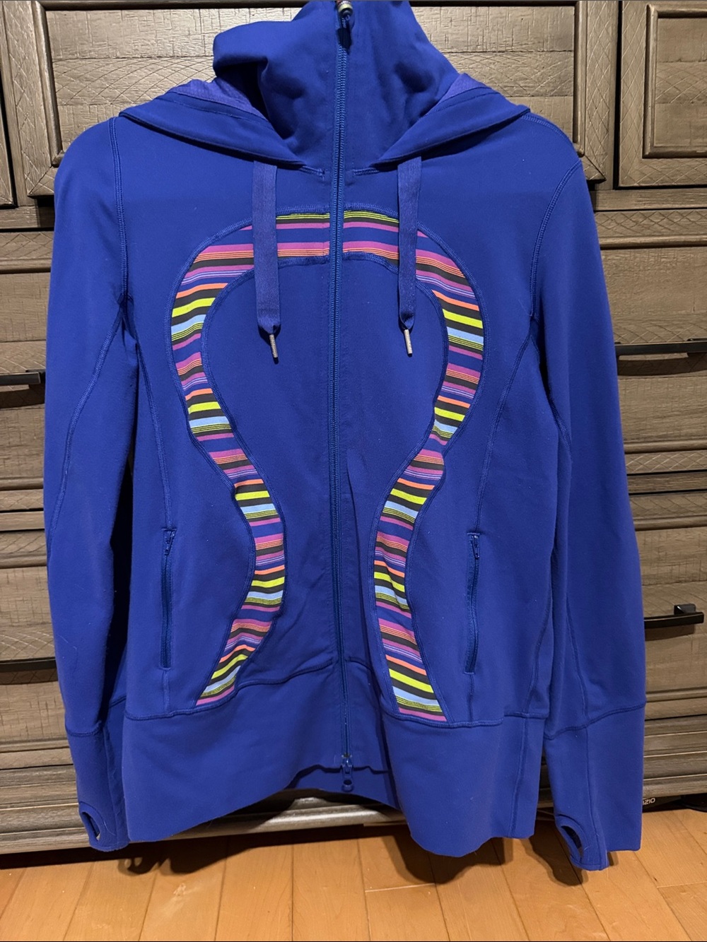 lululemon Women’s Blue Zip-Up Hoodie with special edition stripe logo